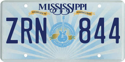 MS license plate ZRN844