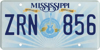 MS license plate ZRN856