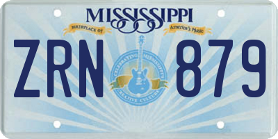 MS license plate ZRN879