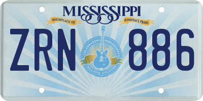 MS license plate ZRN886