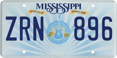 MS license plate ZRN896