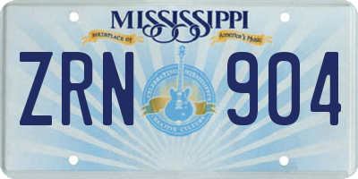 MS license plate ZRN904