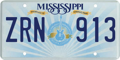 MS license plate ZRN913