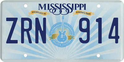 MS license plate ZRN914