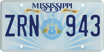 MS license plate ZRN943