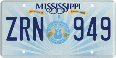 MS license plate ZRN949