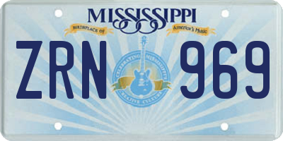 MS license plate ZRN969