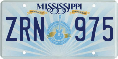 MS license plate ZRN975