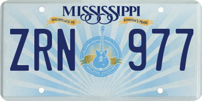 MS license plate ZRN977