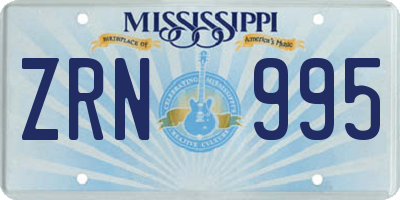 MS license plate ZRN995