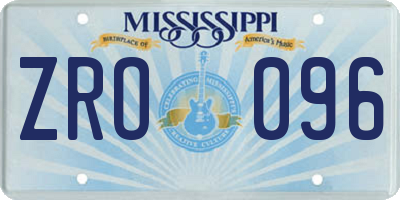 MS license plate ZRO096