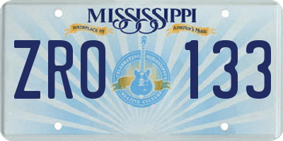 MS license plate ZRO133