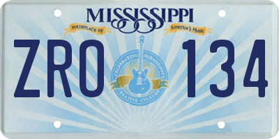 MS license plate ZRO134
