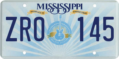 MS license plate ZRO145