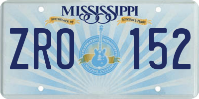MS license plate ZRO152
