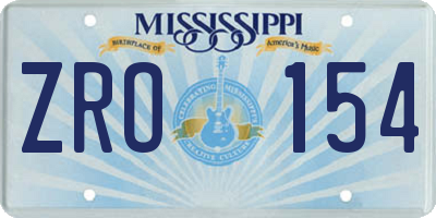 MS license plate ZRO154
