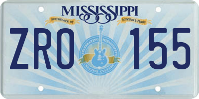 MS license plate ZRO155