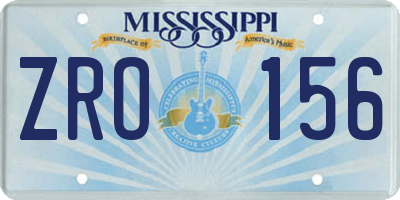 MS license plate ZRO156