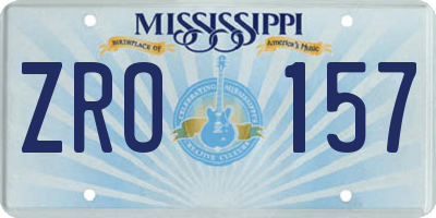 MS license plate ZRO157