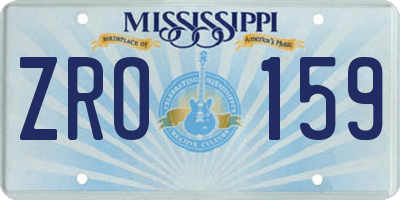 MS license plate ZRO159