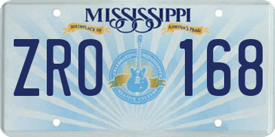 MS license plate ZRO168