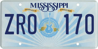 MS license plate ZRO170