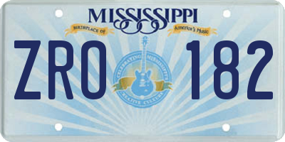 MS license plate ZRO182