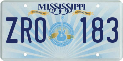 MS license plate ZRO183