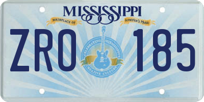 MS license plate ZRO185
