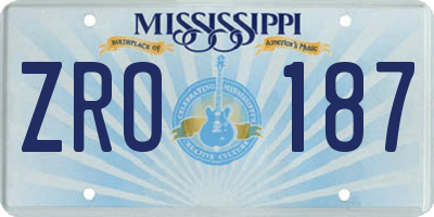 MS license plate ZRO187