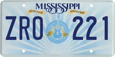 MS license plate ZRO221