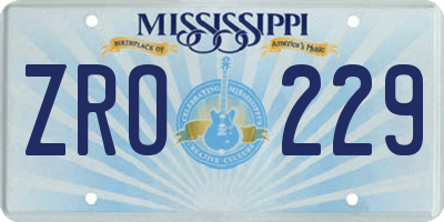 MS license plate ZRO229