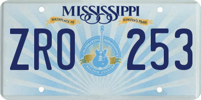 MS license plate ZRO253