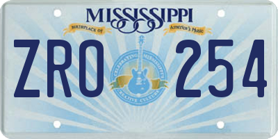 MS license plate ZRO254