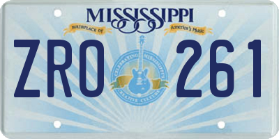 MS license plate ZRO261