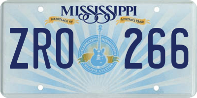 MS license plate ZRO266