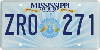 MS license plate ZRO271