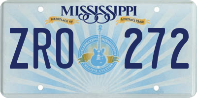 MS license plate ZRO272
