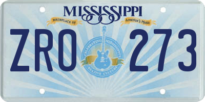 MS license plate ZRO273