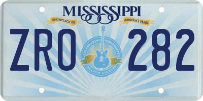 MS license plate ZRO282