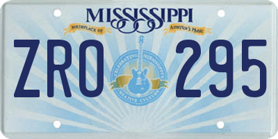 MS license plate ZRO295