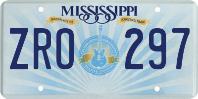 MS license plate ZRO297