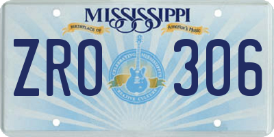 MS license plate ZRO306