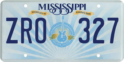 MS license plate ZRO327