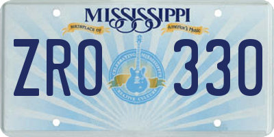 MS license plate ZRO330