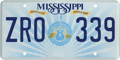 MS license plate ZRO339