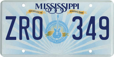 MS license plate ZRO349