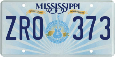 MS license plate ZRO373