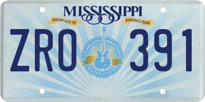 MS license plate ZRO391