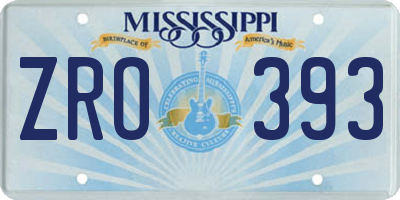 MS license plate ZRO393